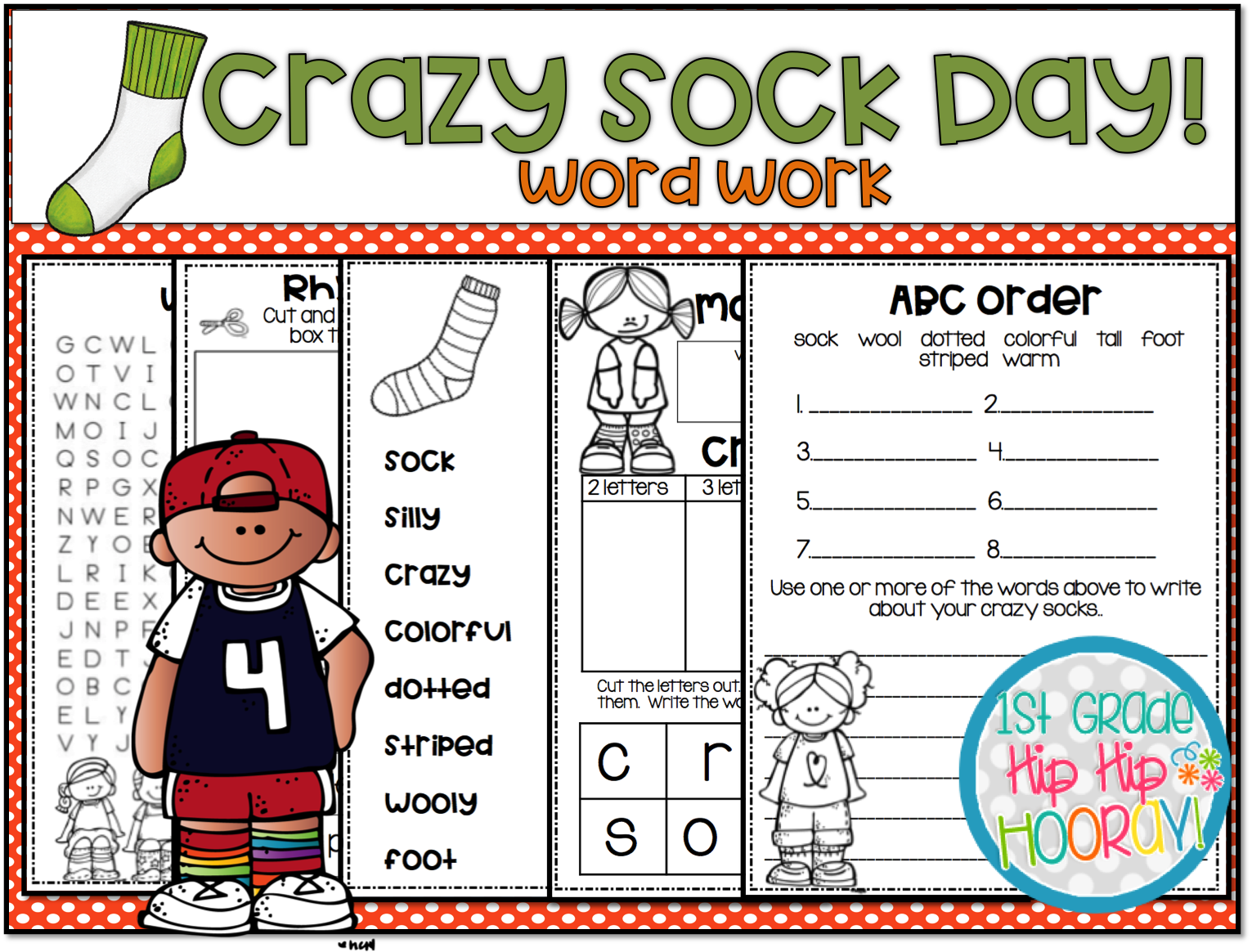 1st Grade Hip Hip Hooray! Crazy Sock Day!