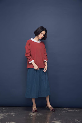 (復刻)小水滴的日常有機棉素色上衣-磚紅