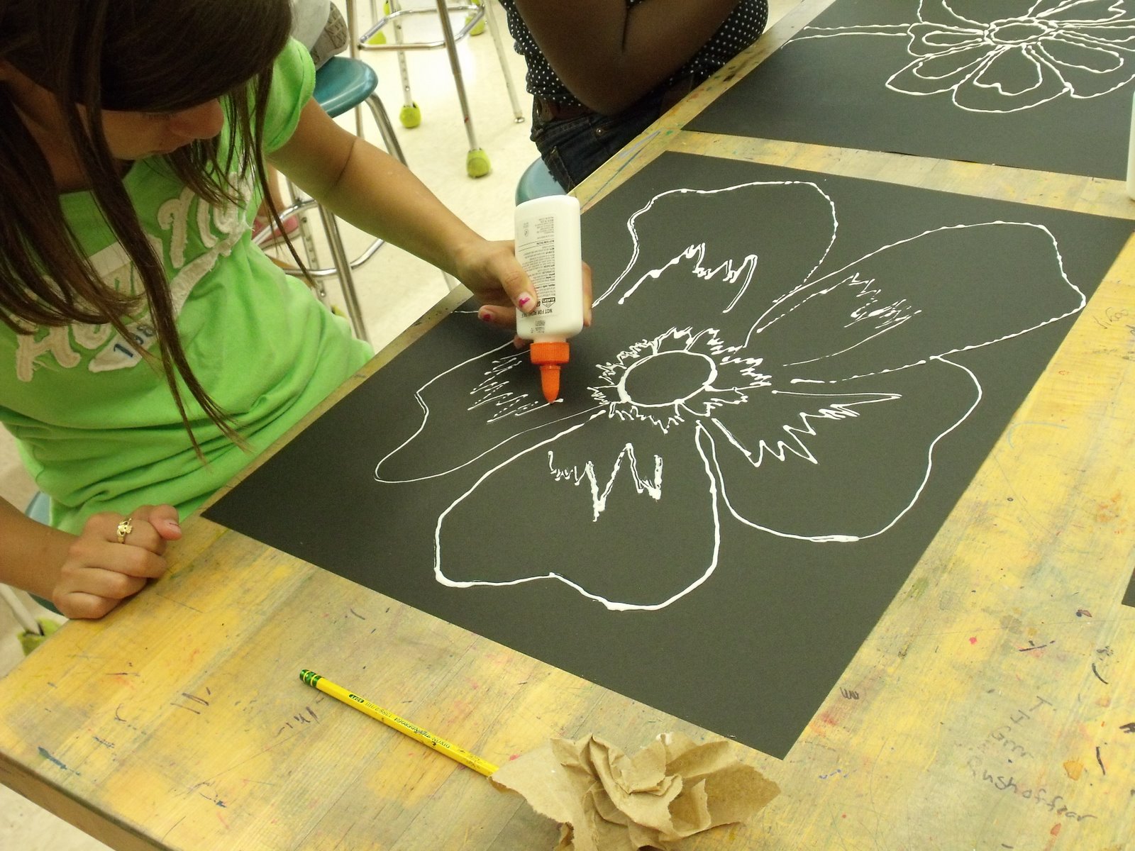 A Glimmer of Light First step...Glue Flowers