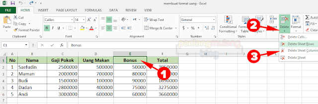 Menyisipkan dan Menghapus Kolom atau Baris di Excel Menyisipkan dan Menghapus Kolom atau Baris di Excel
