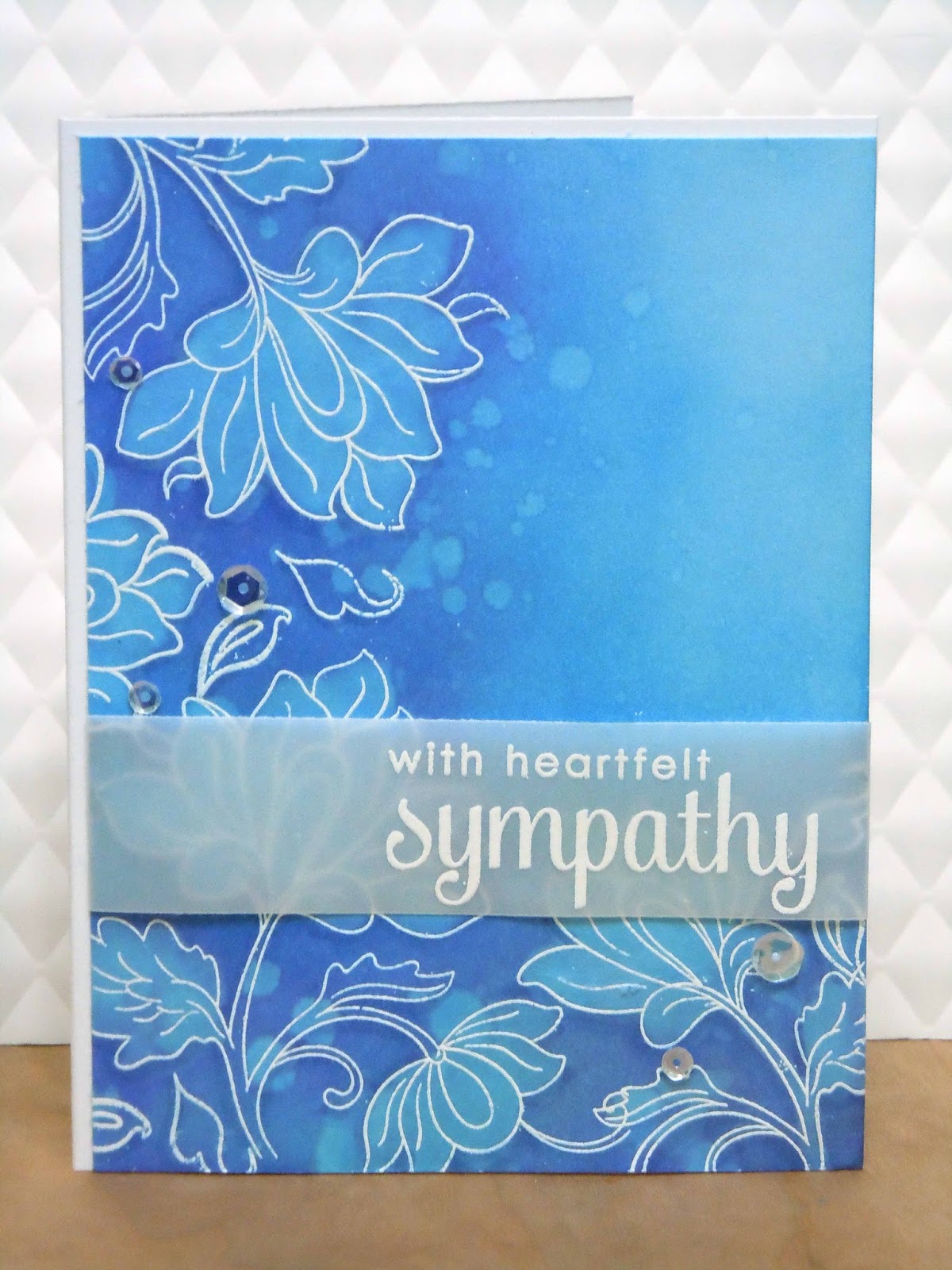 Handmade by Michelle Blue sympathy card