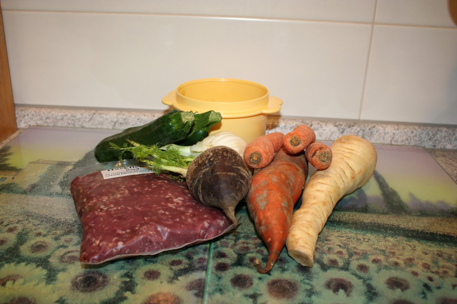 Kartoffel-Gemüse-Fleisch-Brei