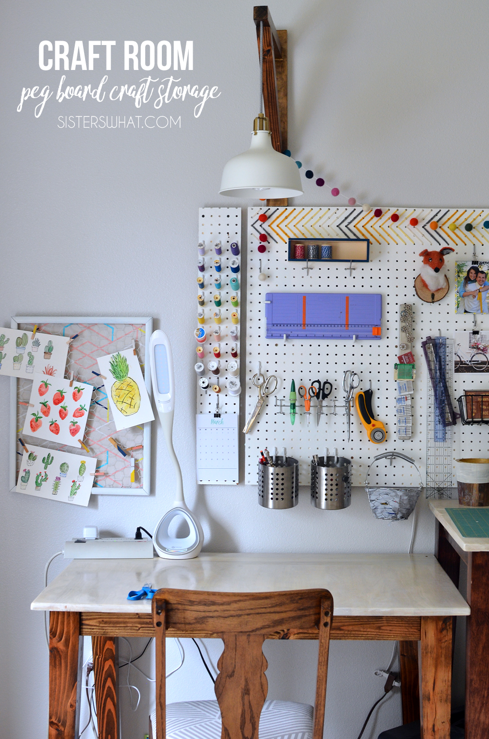 Organized Craft Room Pegboard Storage