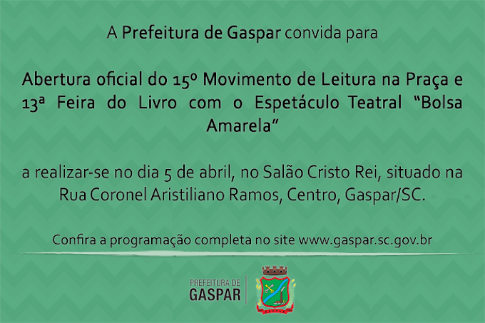 Convite da Prefeitura de Gaspar