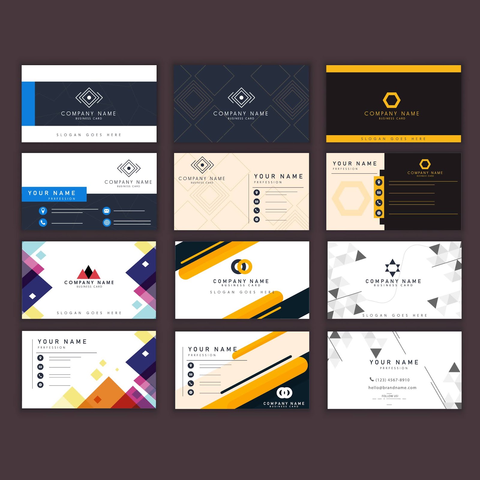 Business cards templates dark bright modern elegant decor business For Staples Business Card Template Word