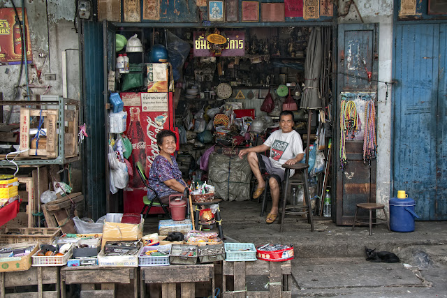 The shopkeeper and his wife, Chinatown, Bangkok
