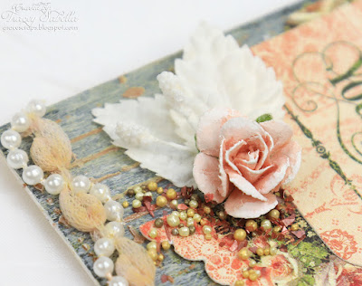 Scraps of Elegance scrapbook kits mixed media tutorial: Graphic 45 Portrait of a Lady Tags created w/our March 2017 kit, by Tracey Sabella