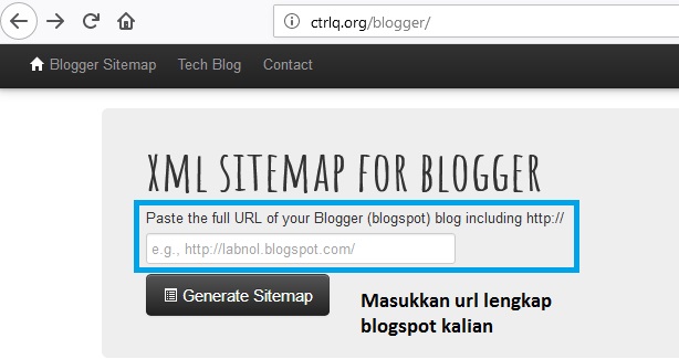 Cara membuat SITEMAP XML untuk BLOGGER 