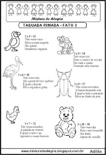 Tabuada rimada Tabuada rimada e ilustrada fato 3
