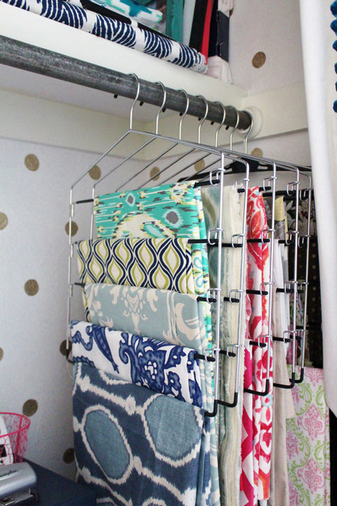 Fabric Storage Organization Ideas featured by top US sewing blog, Flamingo Toes.