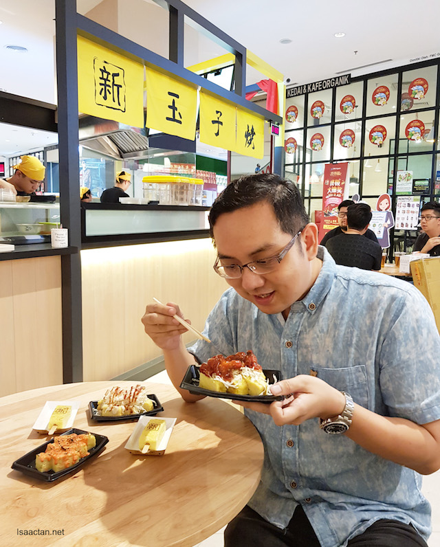 Indulging in some yummy tamagoyakis Indulging in some yummy tamagoyakis