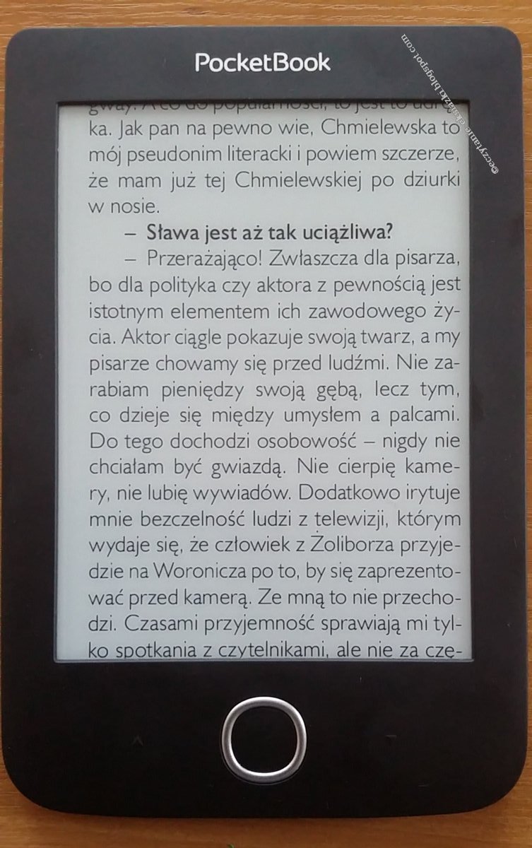 przykład wyświetlania pliku pdf w trybie kolumnowym na czytniku PocketBook Basic 3