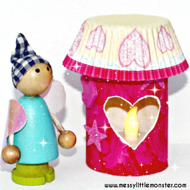 fairy house luminaries. toilet roll toddler craft.