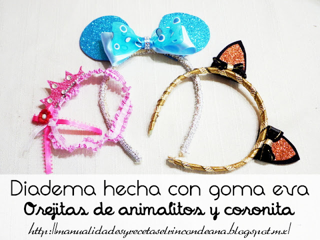 Diademas para niñas con goma eva