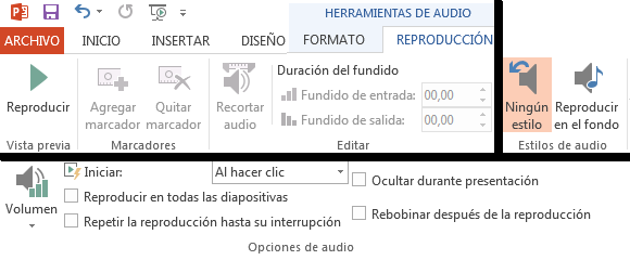 Resultado de imagen para editas audios de videos  powerpoint 2013