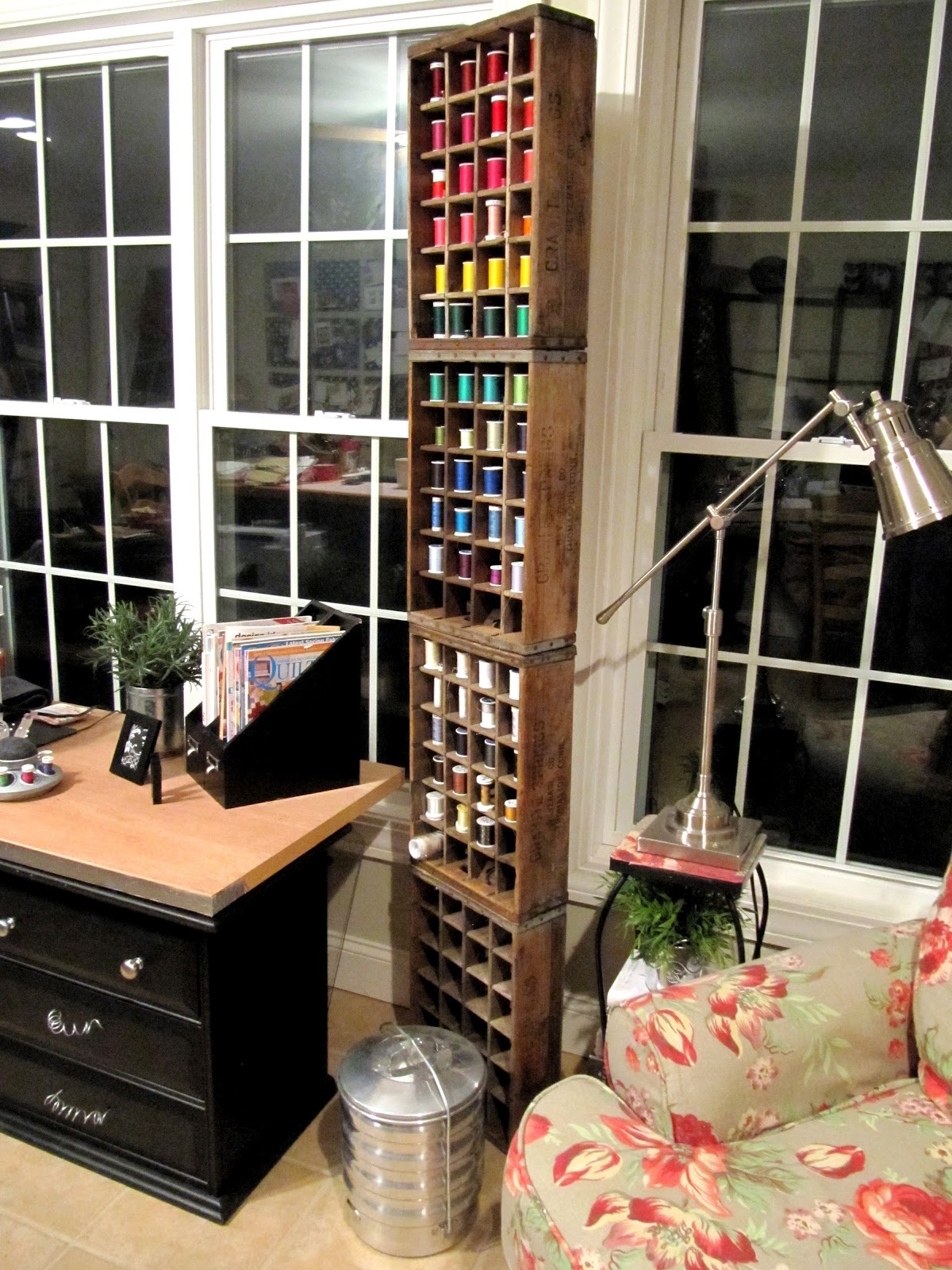 Sew Many Ways...: Thread Organizer...Soda Crates