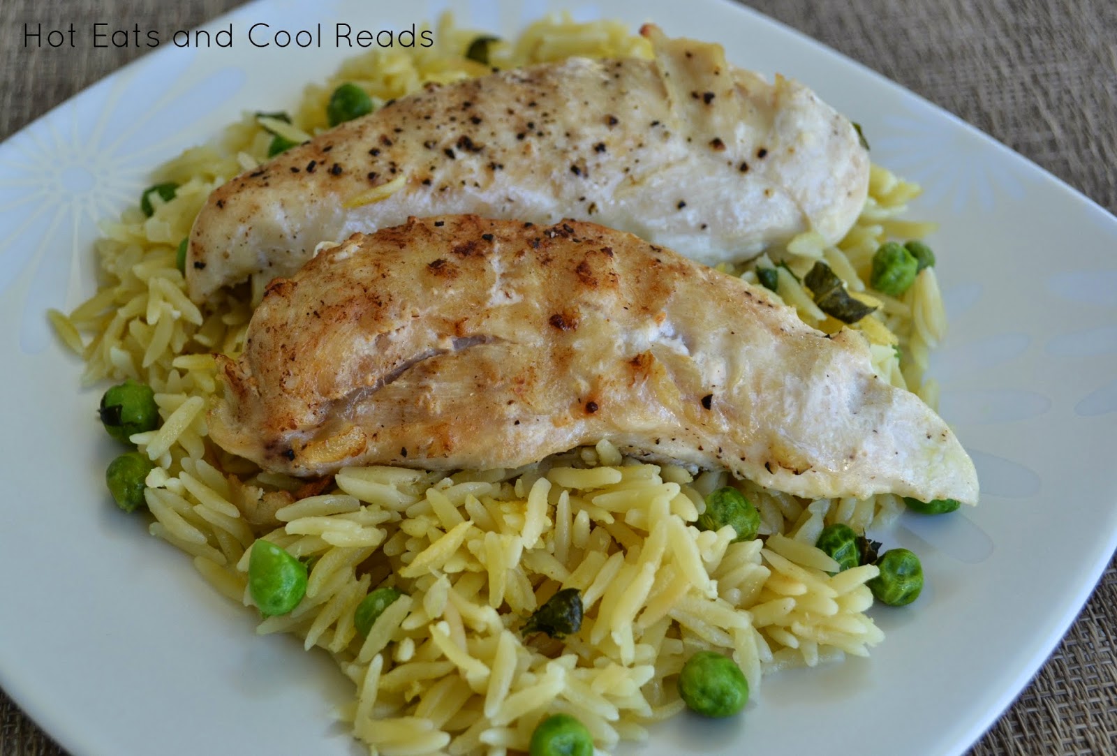 Baked Chicken Tenderloins with Orzo and Peas Recipe