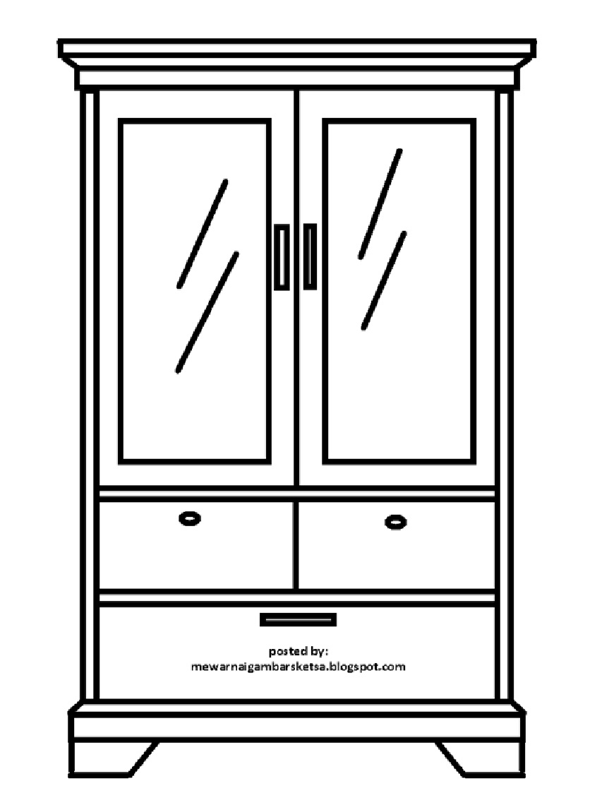 Mewarnai Gambar Mewarnai Gambar Sketsa  Lemari 4