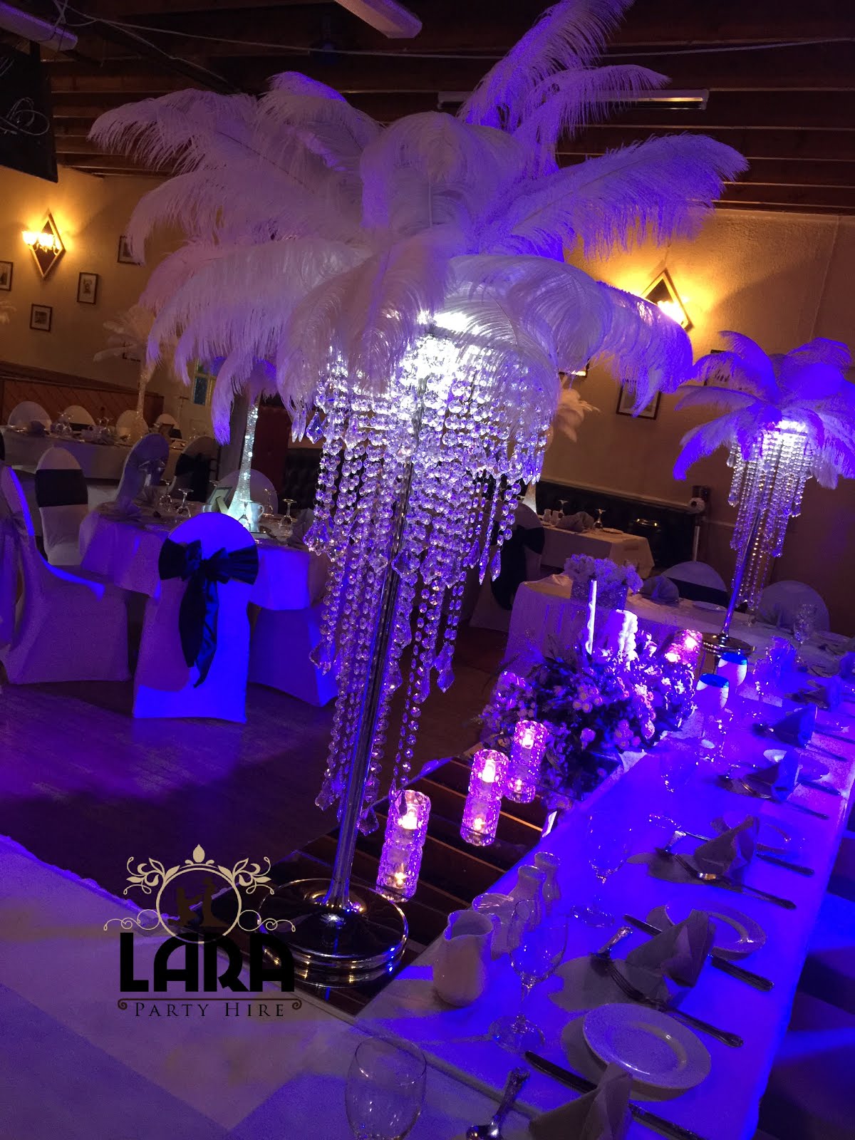 Lara Party Hire Crystal Chandelier Table Centerpiece