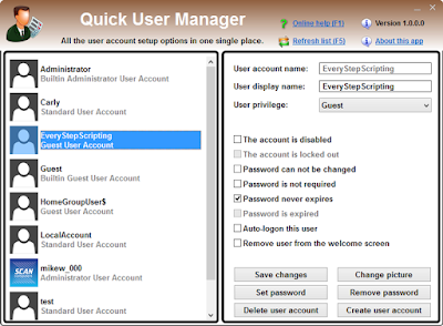 Quick User Manager 1.0 Download for Windows