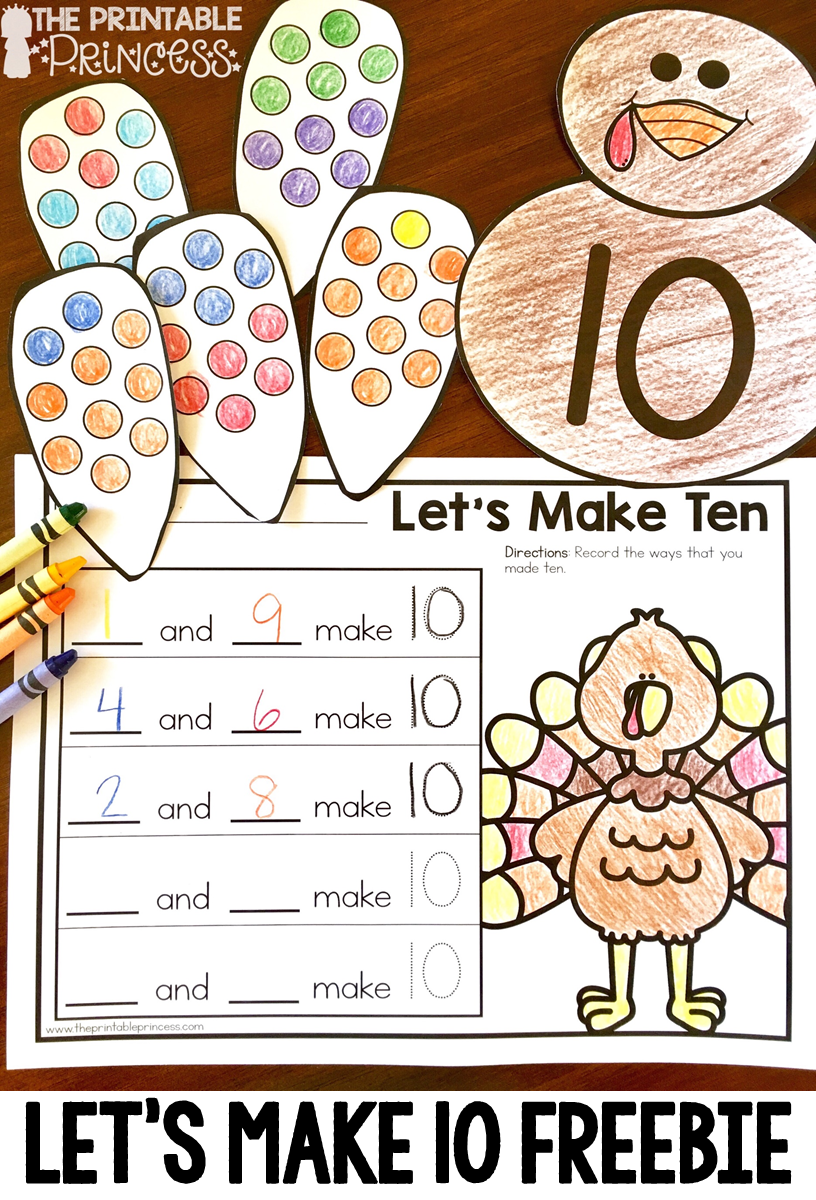 The Printable Princess Thanksgiving Games and Centers for Kindergarten