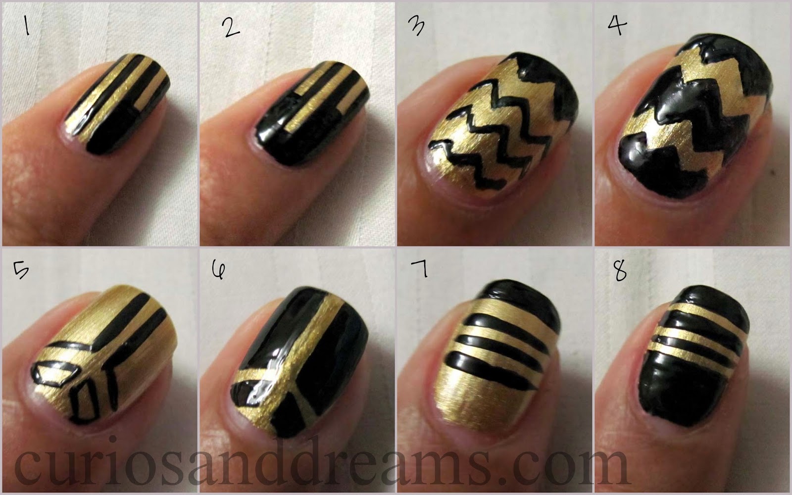 Black & Gold Nail Art, Black & Gold Nail Art design