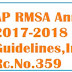 Rc.No.359 AP #RMSA School Annual Grants 2017-2018 Utilization Guidelines,Instructions