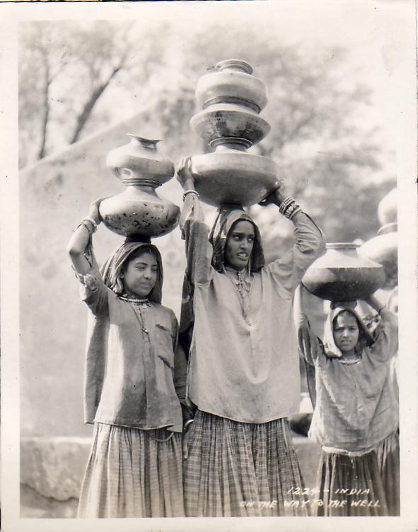 Girls are on the way to the well - Circa 1935
