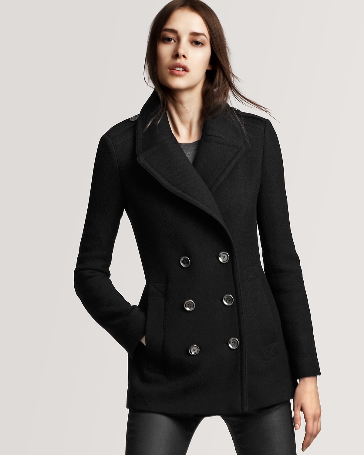 A Navy Pea Coat; not just for winter. - Poor Mother
