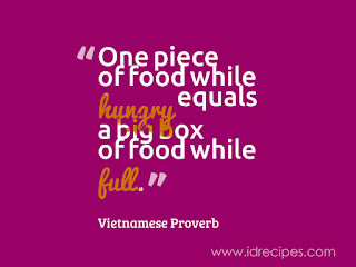 VIETNAMESE PROVERB QUOTE : ONE PIECE OF FOOD 
