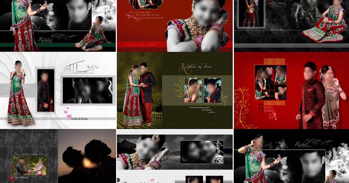 Indian Wedding Album Cover Design 16x24 Psd Templates stock đẹp