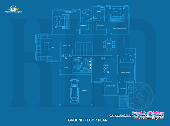 Blueprint of ground floor