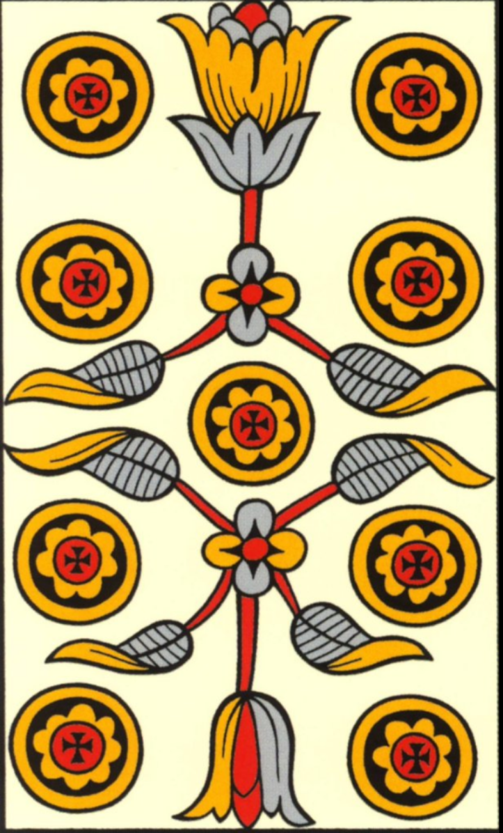 Tarot De Marsella Nueve De Oros