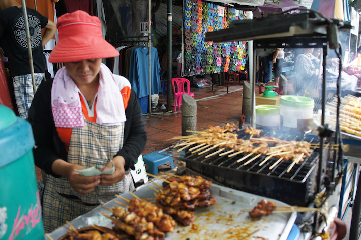 Thai satay on streets of Bangkok