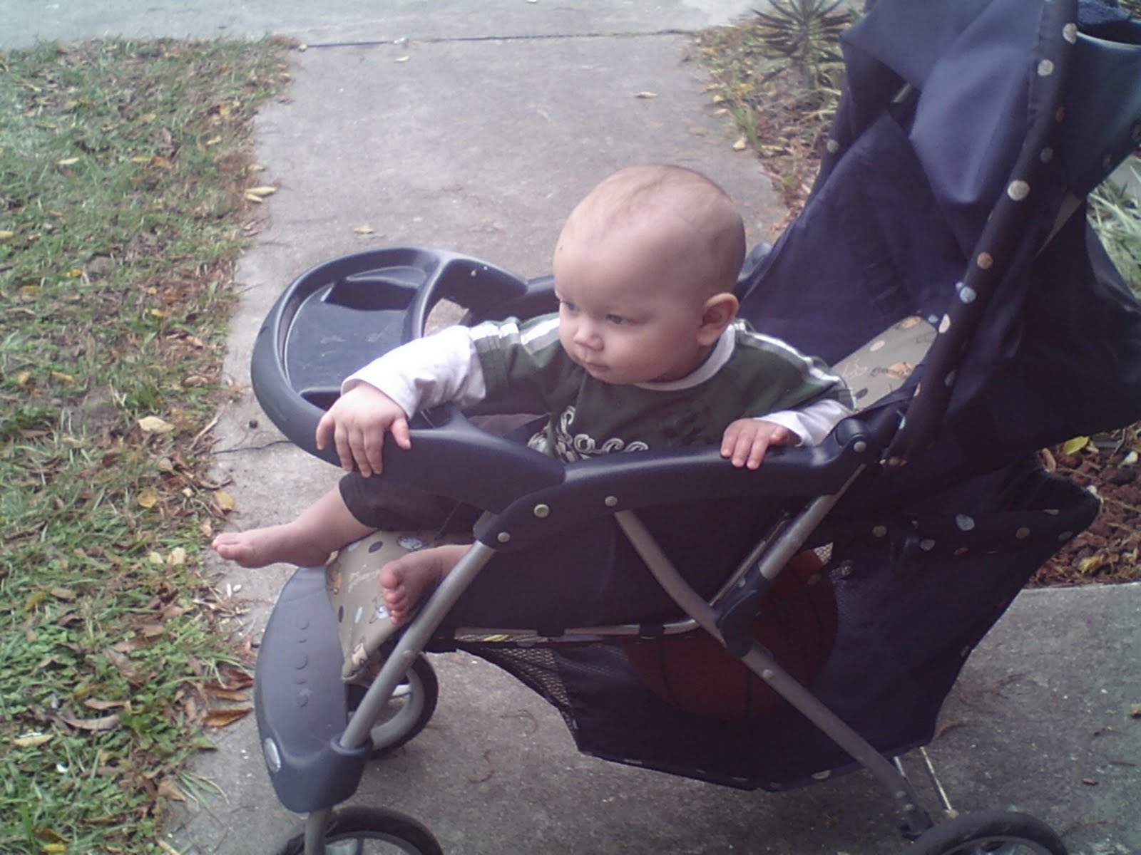 Baby playing outside