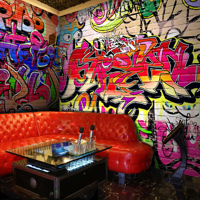 Grafitti tapet. amazing fototapet graffiti tapet med graffiti bl ...