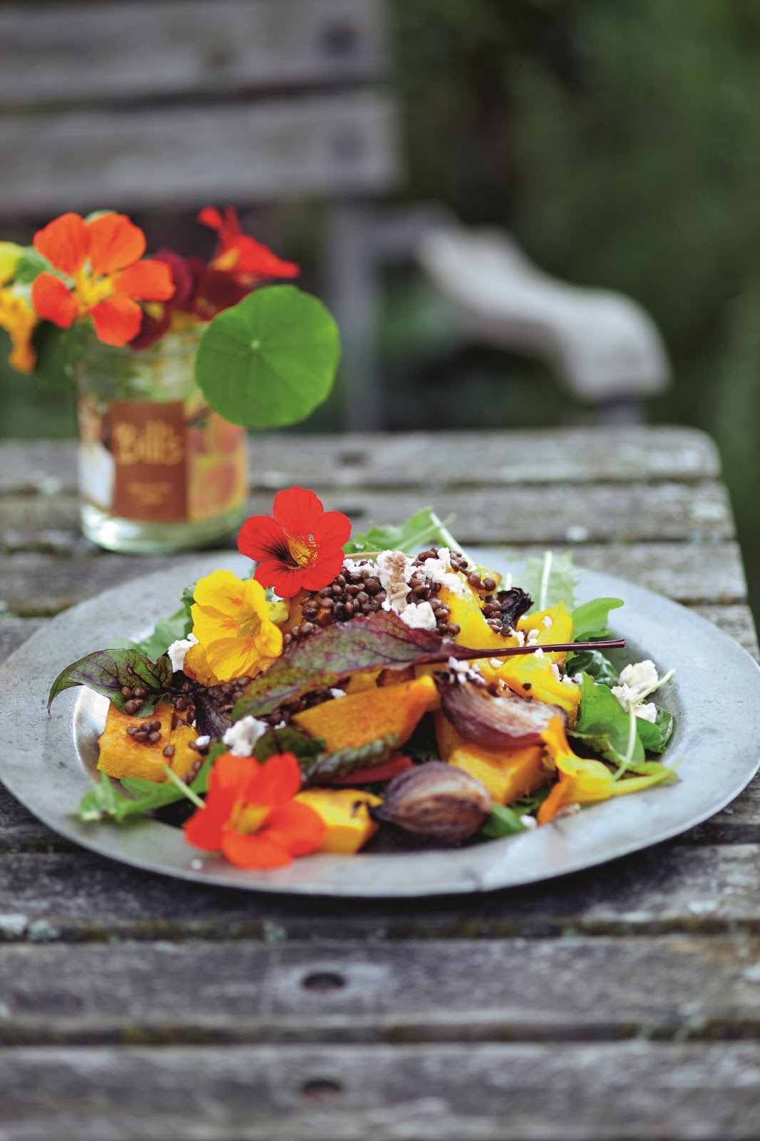 Warm Pumpkin and Lentil Salad with Goat’s Cheese