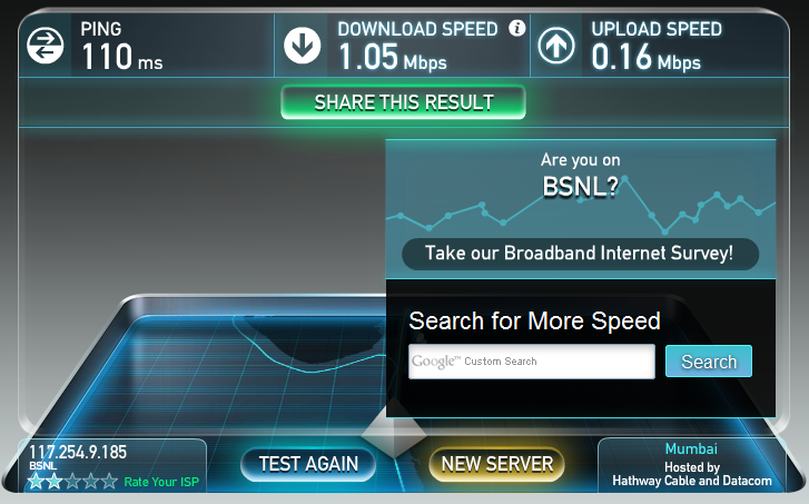 test internet speed upload and download