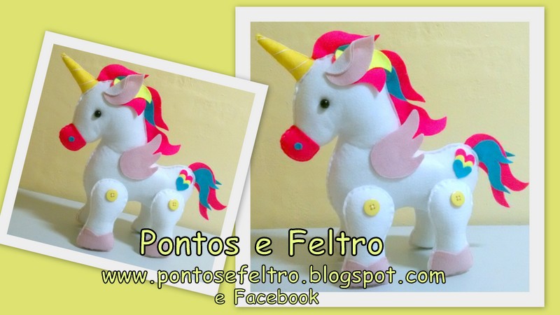 Pontos e Feltro Artesanato Feltro Tema Unicórnio Aparador Blanco Brillo Moderno ~ Pontos e Feltro Artesanato Feltro Tema Unicórnio