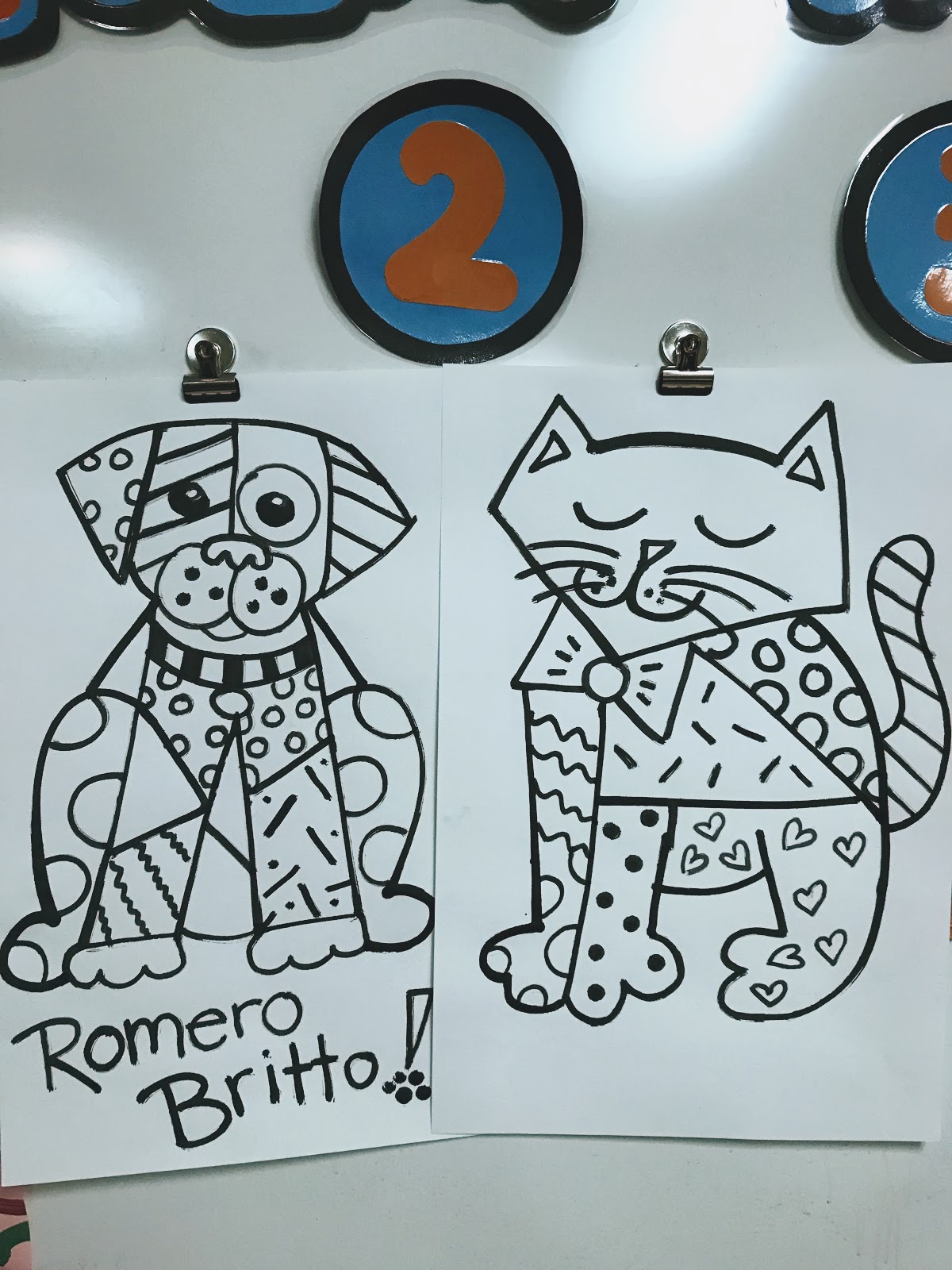 Elements of the Art Room: 2nd grade Romero Britto Animals!