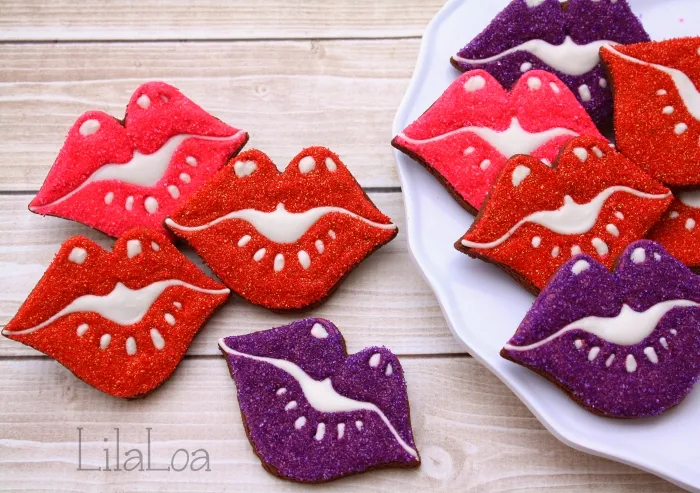 Valentine's Day decorated sugar cookies