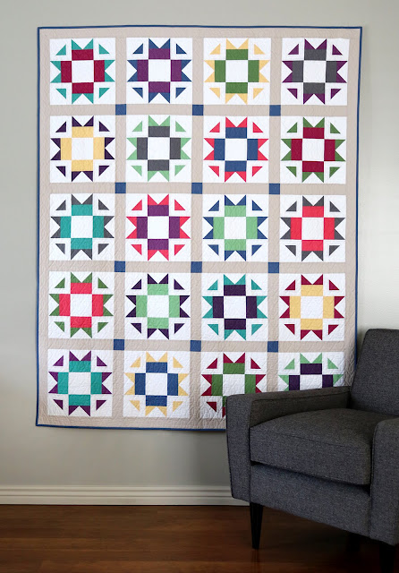 Skipper quilt pattern by Andy of A Bright Corner - a fat quarter quilt made with Confetti Cotton Solids from Riley Blake Designs