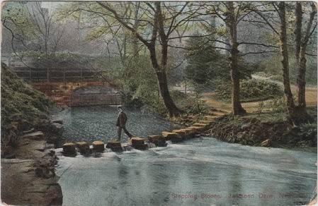 Vintage postcard of the Stepping Stones, Jesmond Dene, Newcastle-on-Tyne 
