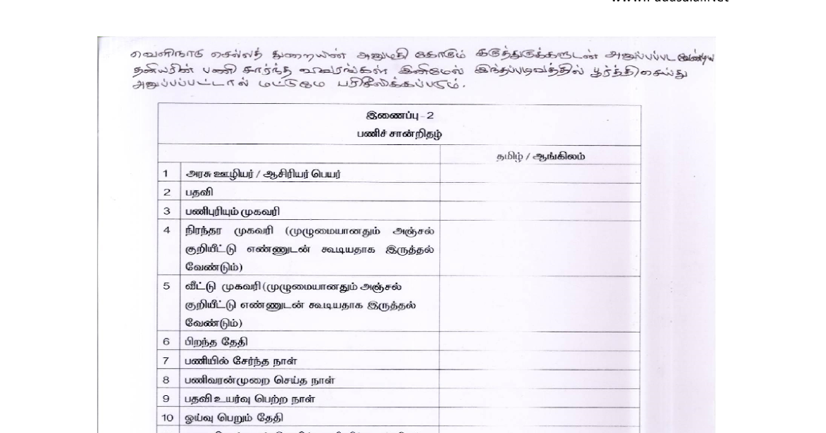 NOC Form for Getting Permission for Foreign Trip No.1