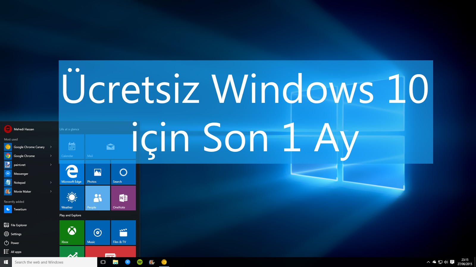 Windows 10'a yükseltme ücretsiz indir