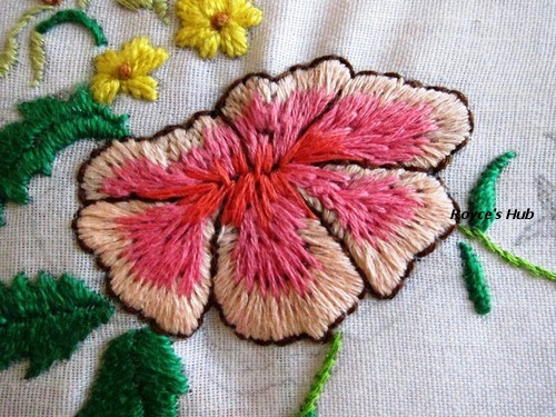 Royces hub basic embroidery stitches  long and short stitch Royces hub basic embroidery stitches  long and short stitch