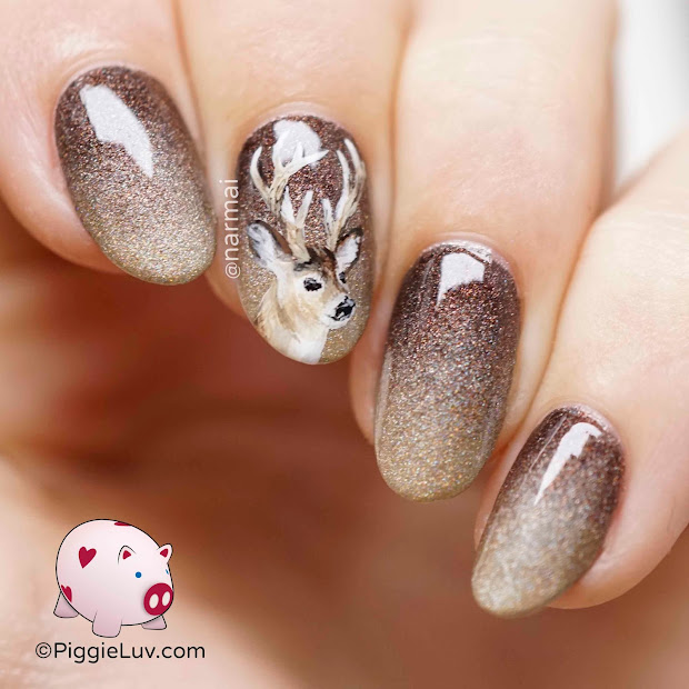 piggieluv deer nail art