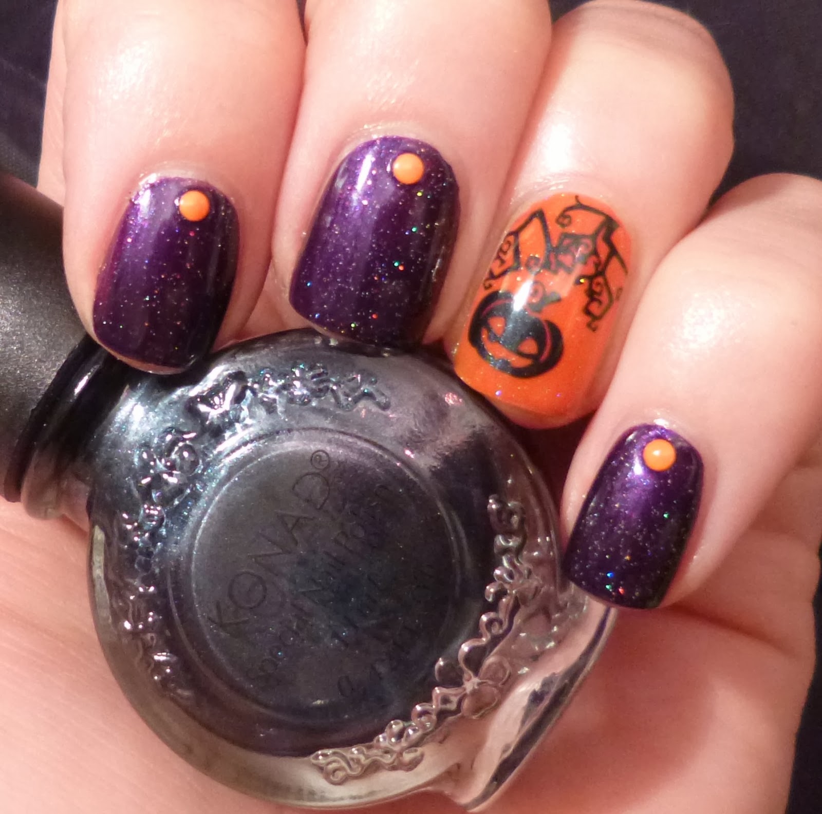 Lou is Perfectly Polished: Halloween Nails: Purple and Pumpkins