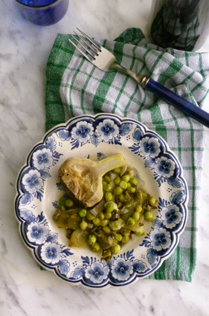 carciofi e piselli al limone