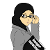 Kartun Hijab Gaul Berkacamata